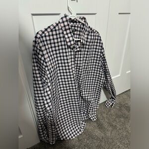 Express Navy and Pink Checkered XXL Button Down